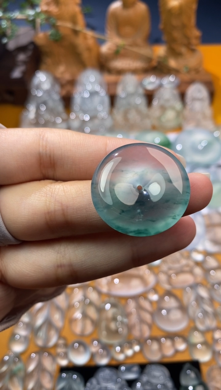 【闪购商品】定制翡翠未镶嵌平安扣27.8*5.8