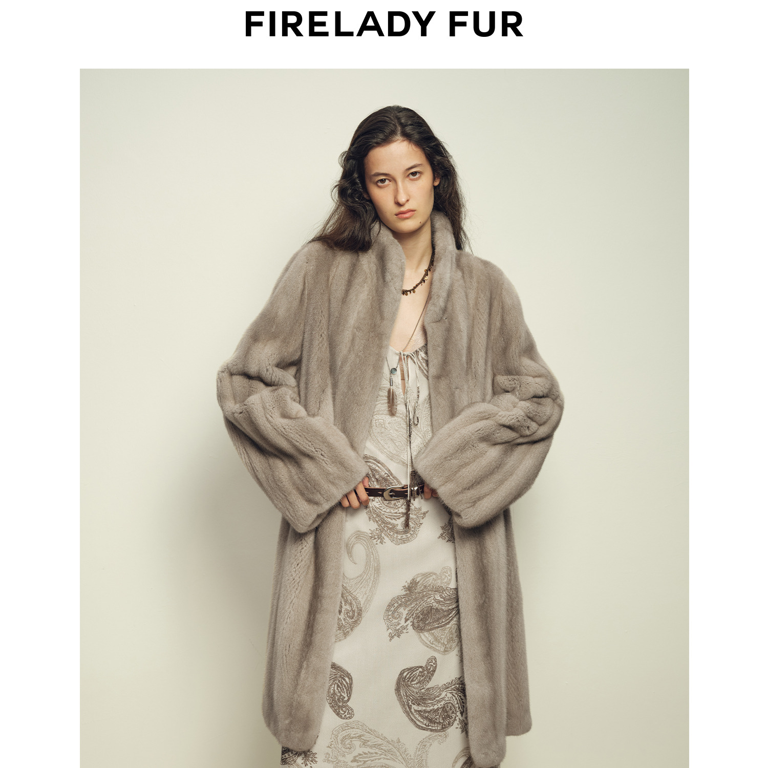 付智恩 银河貂 中古风休闲整貂进口立领全抽水貂皮草长款貂皮大衣