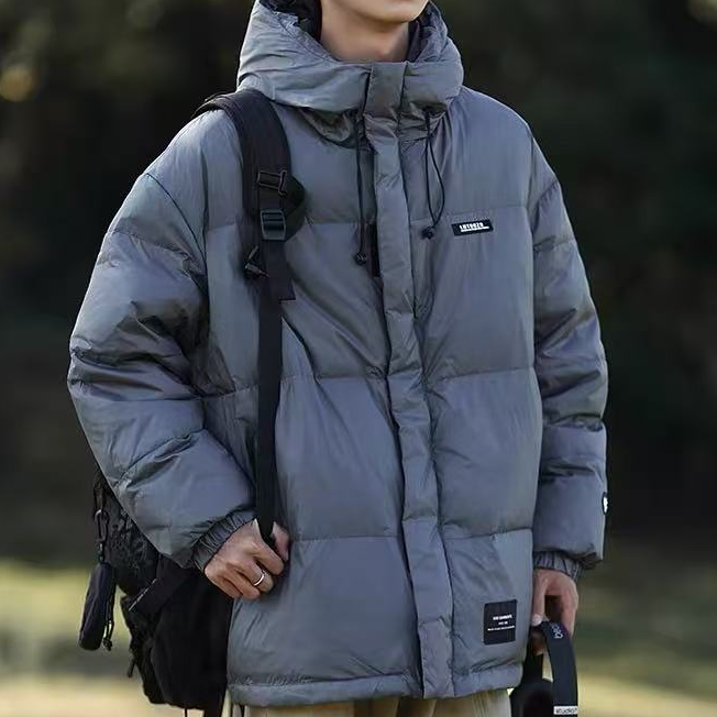冬季男女休闲宽松百搭港风连帽面包保暖加厚羽绒服外套