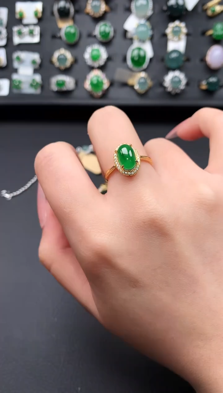 【闪购商品】翡翠戒指银S925镶嵌561341
