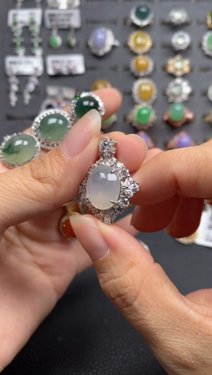 【闪购商品】翡翠戒指银S925镶嵌1111