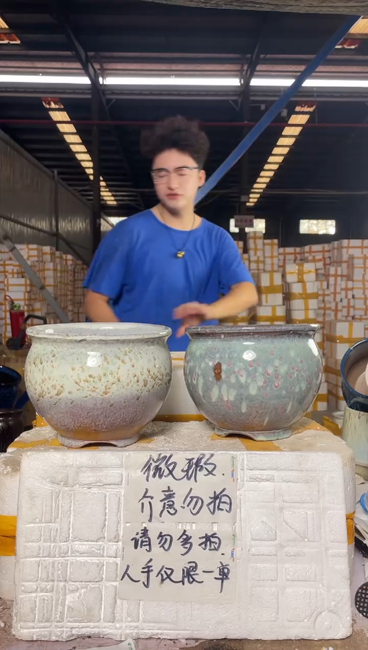 紫砂花盆宜兴紫砂粗陶花盆尺寸(口/高)20/17