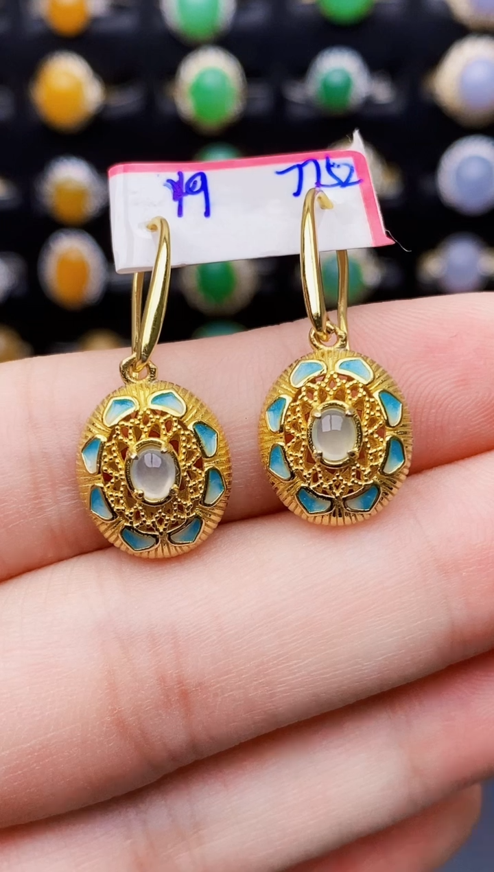 银S925镶嵌戒指翡翠8091