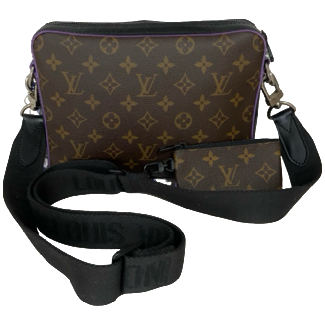 99新 LouisVuitton/路易威登 LV棕老花三合一芯片款斜挎包655