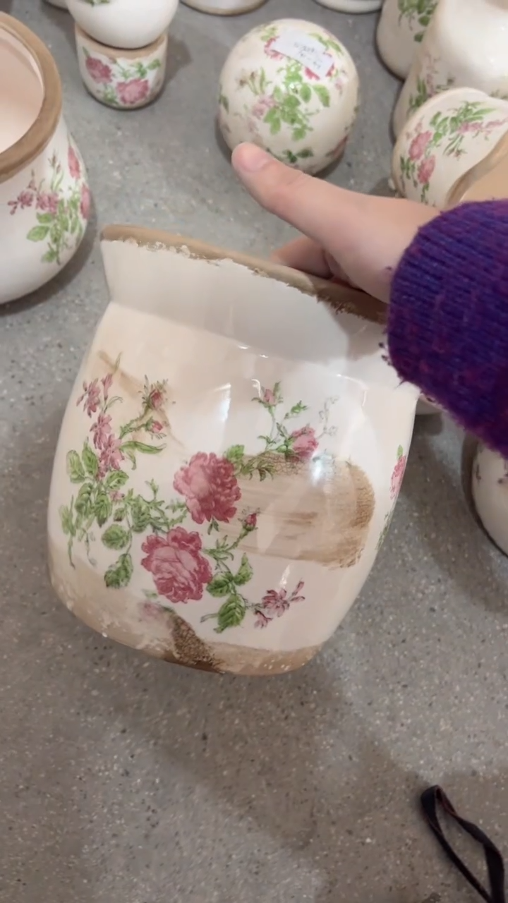 【闪购商品】陶瓷花盆高20cm内口18.5cm