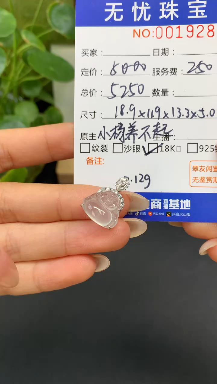 18K金镶嵌定制翡翠怪*D596