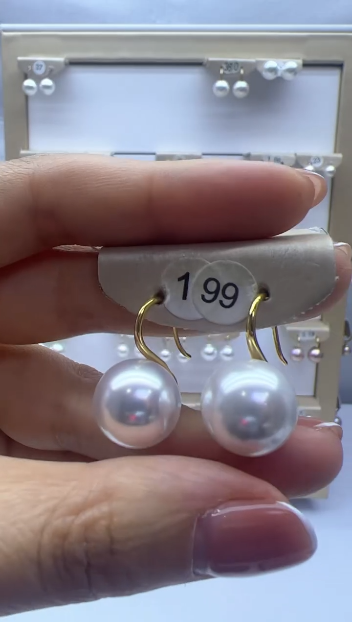 【闪购商品】淡水珍珠耳饰18K金镶嵌199