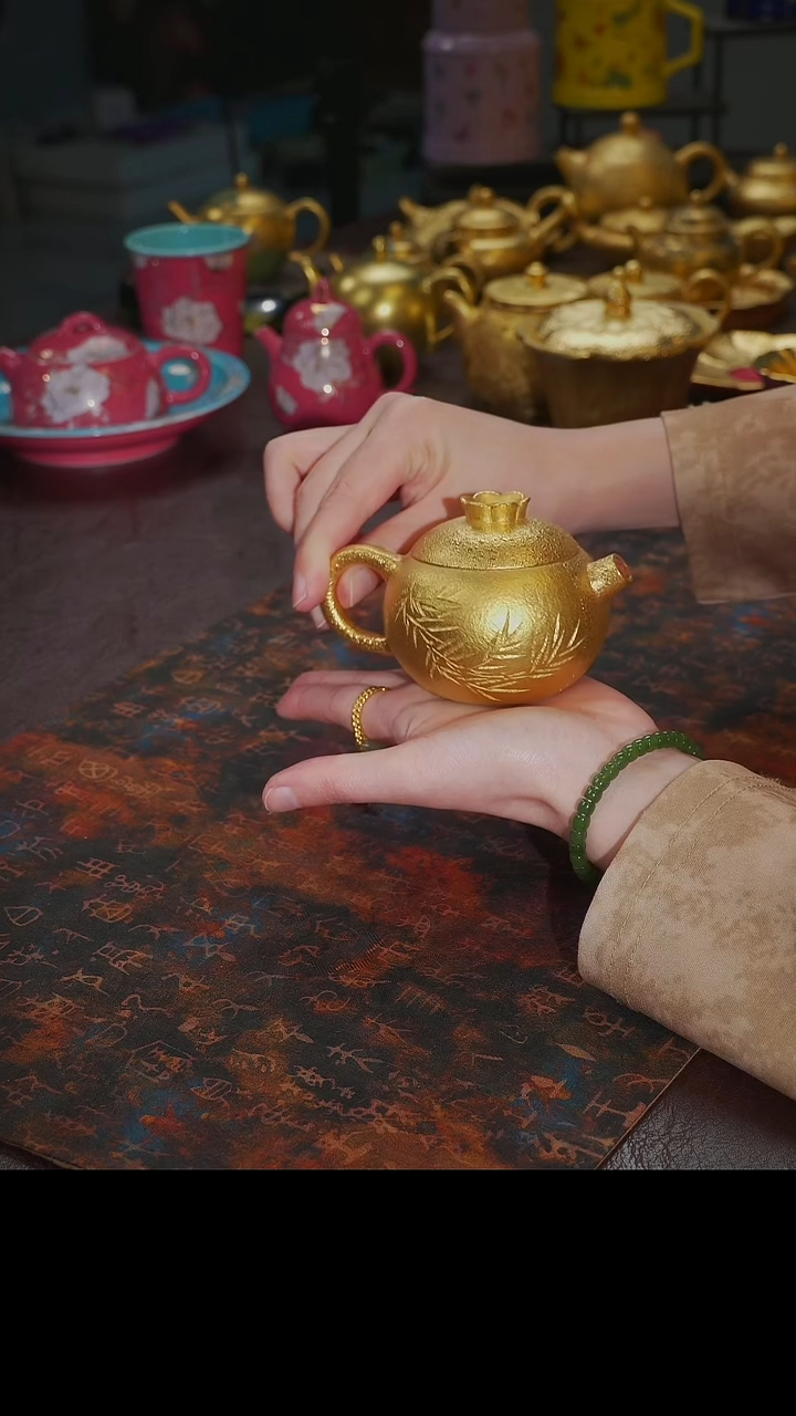 杯【宜景窑鎏金系列】石榴壶