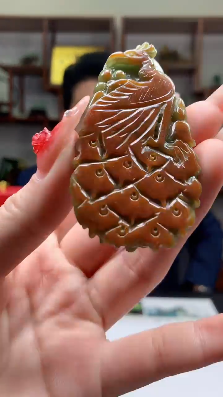 【闪购商品】定制翡翠未镶嵌1071ry-毛货挂件25