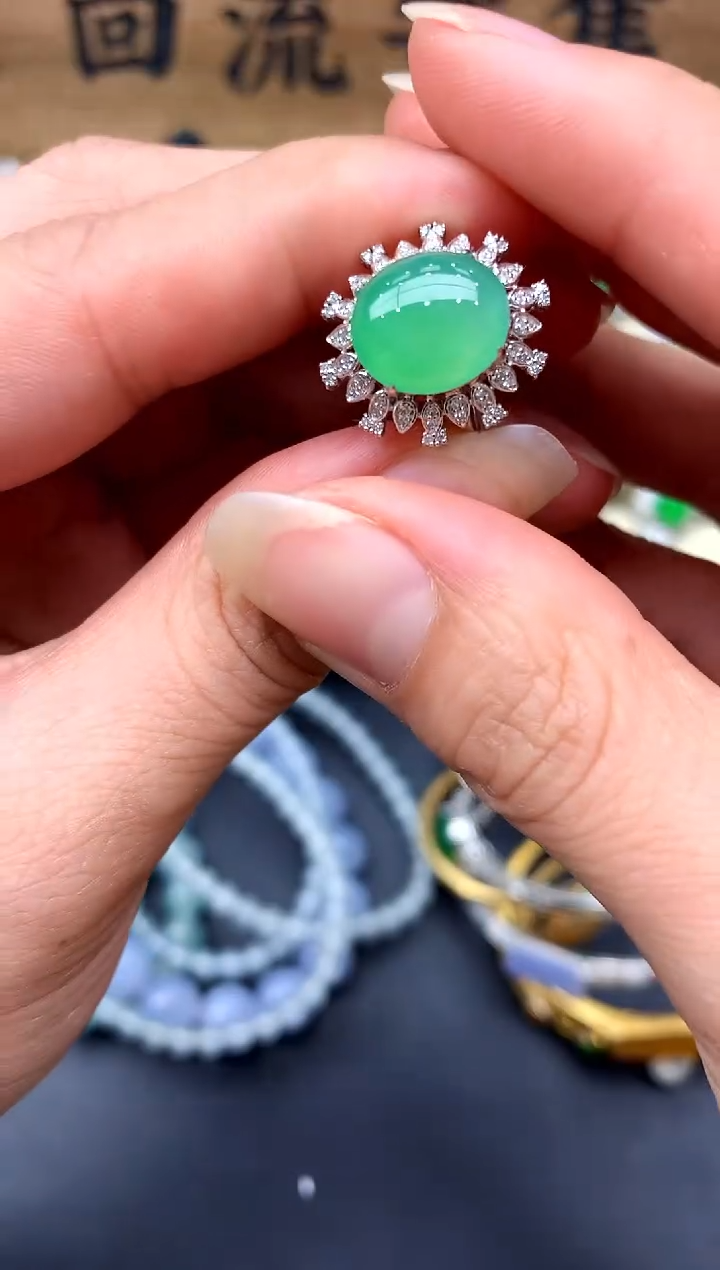 【闪购商品】翡翠戒指18K金镶嵌313-中国好珍宝