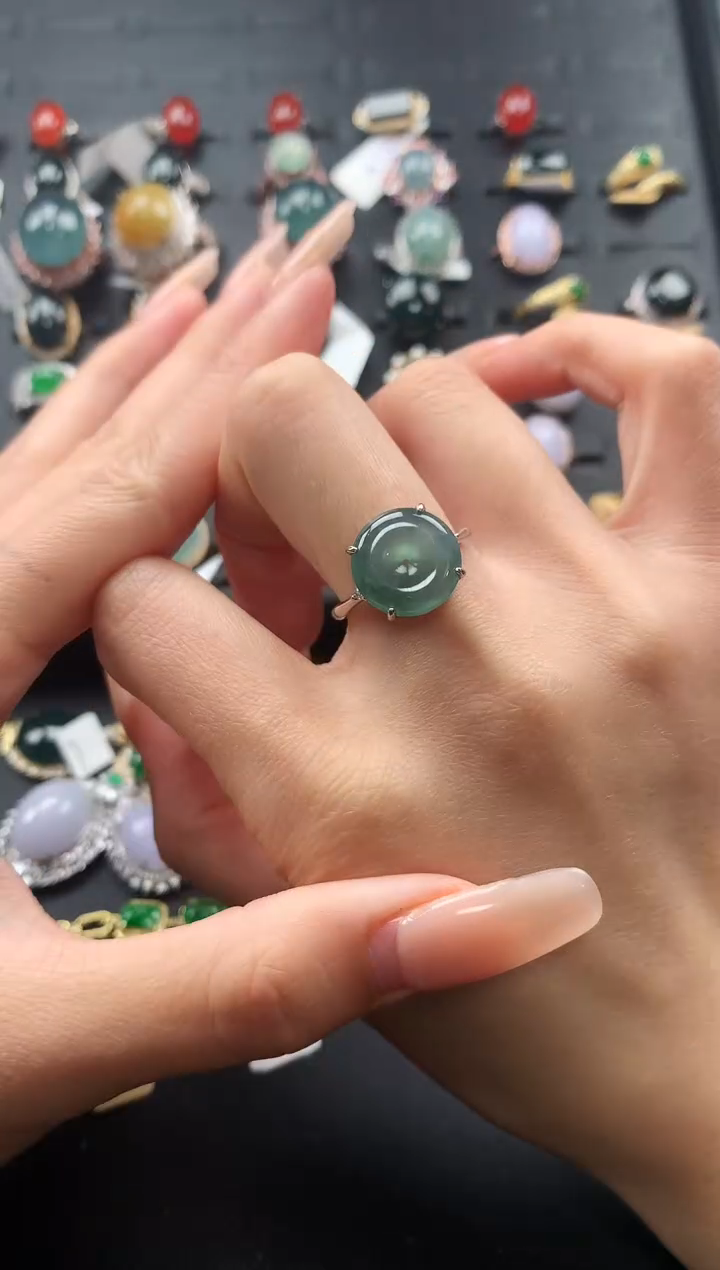 【闪购商品】翡翠戒指银S925镶嵌436543653463
