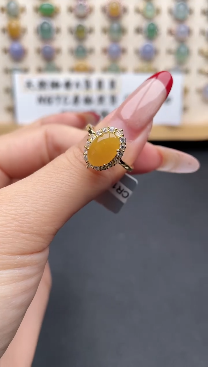 【闪购商品】翡翠戒指银S925镶嵌一物一证一礼盒