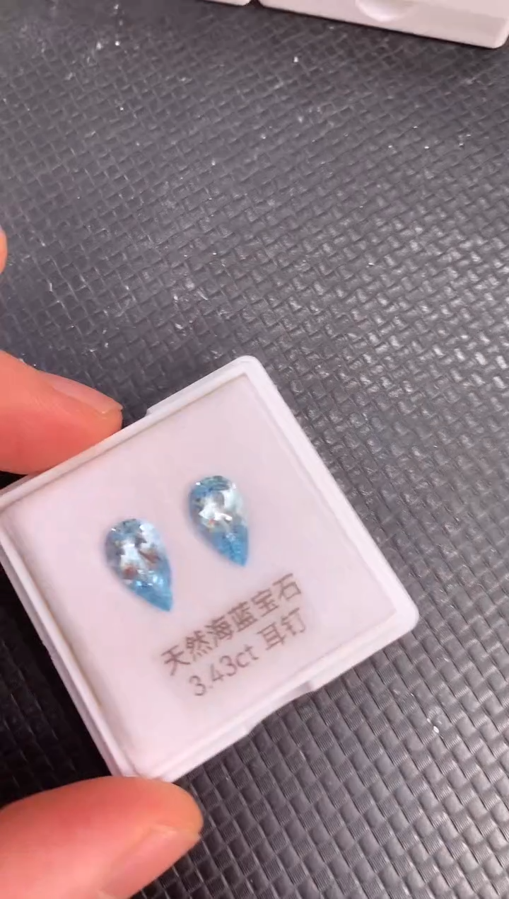 裸石海蓝宝石天然圣玛利亚色海蓝宝石