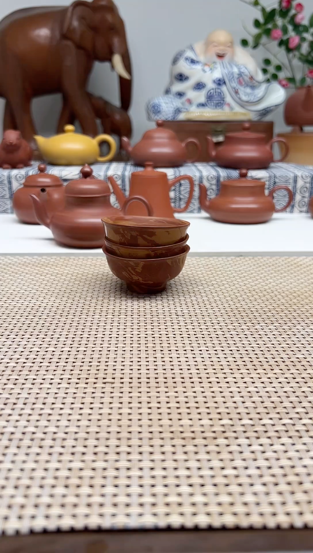 奕贤庄茶具 绞泥杯子3个