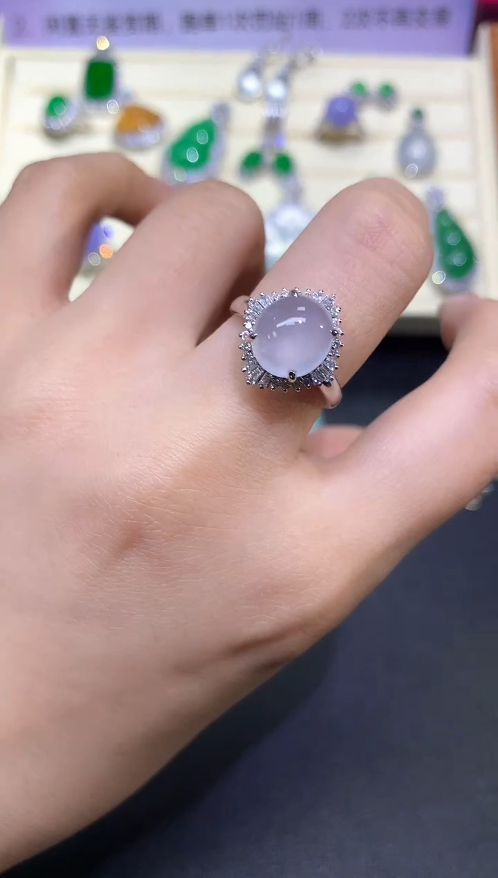 【闪购商品】翡翠戒指18K金镶嵌戒指|7100+710