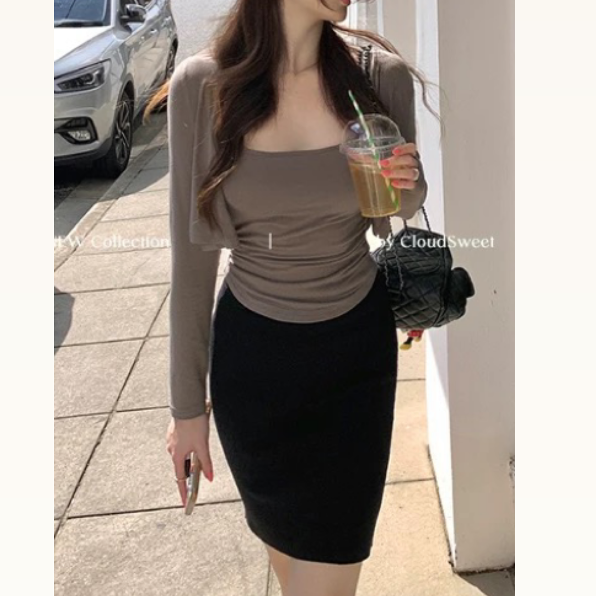 莫代尔防晒针织女夏薄款吊带背心+开衫套装57135B