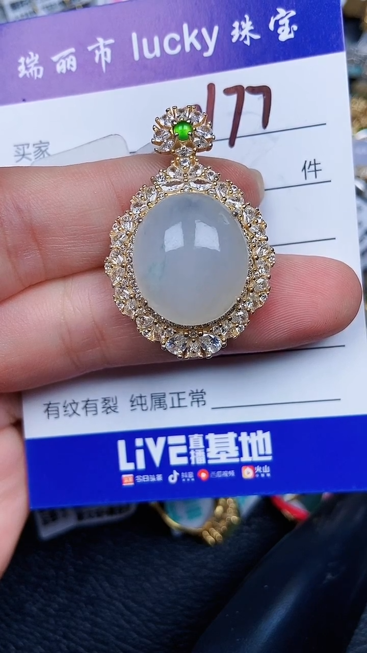 颈饰银S925镶嵌翡翠177