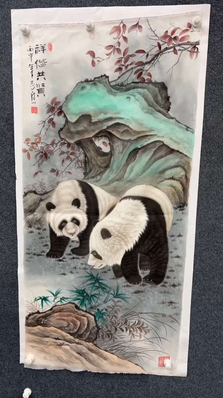 【闪购商品】国画2.15-郑志宗-四尺丝绢动物-60