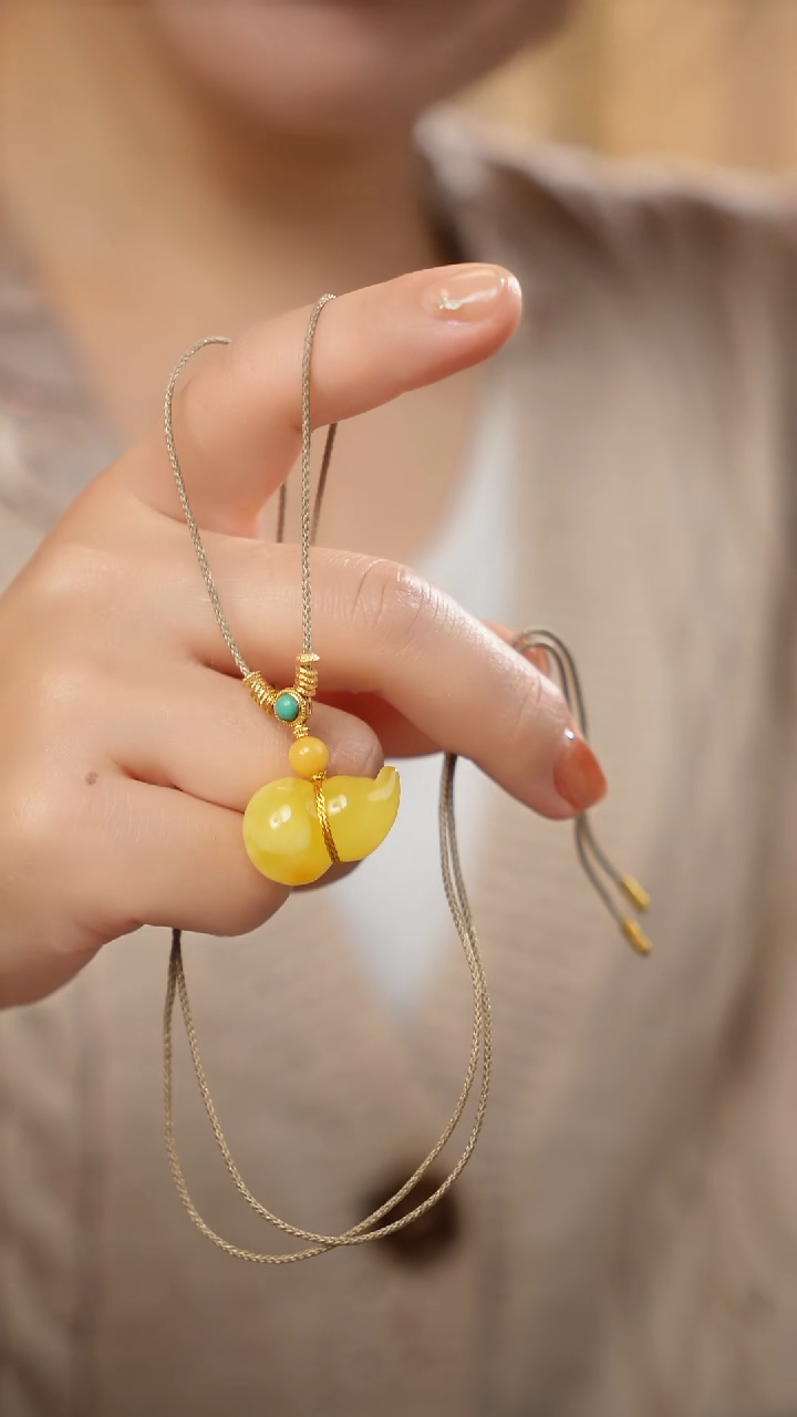 蜜蜡颈饰未镶嵌葫芦蜜蜡项链