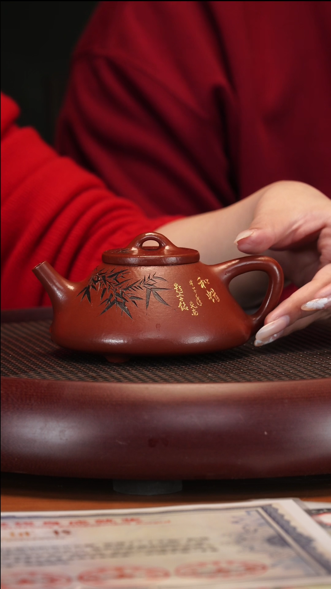 【闪购商品】紫砂茶壶1-42 ZKN子冶石瓢朱泥250cc