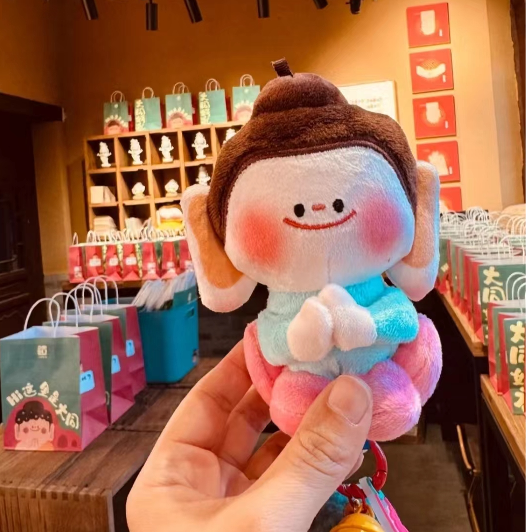 [正版现货]山西大同好礼文创佛小伴莲花小佛毛绒娃娃汽车挂件DR