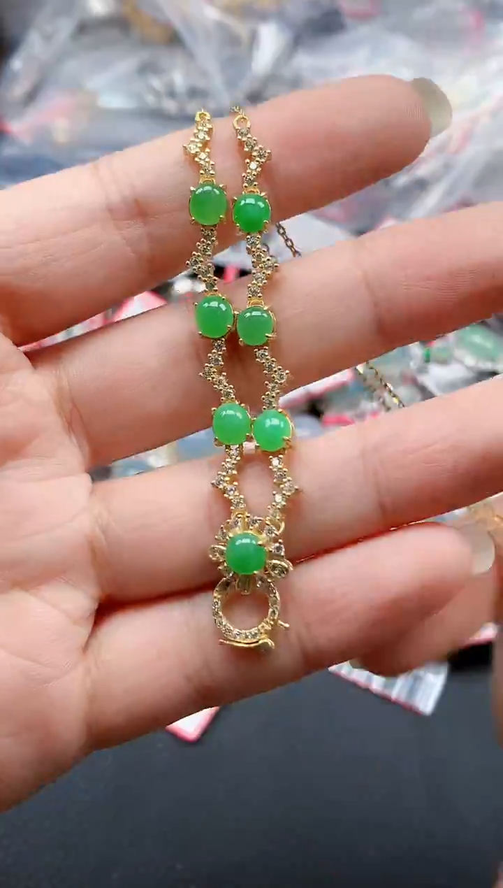 银S925镶嵌戒指翡翠天然A货缅甸翡翠