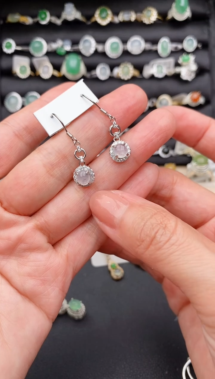 【闪购商品】翡翠戒指银S925镶嵌缅甸天然A货翡翠111  7-6