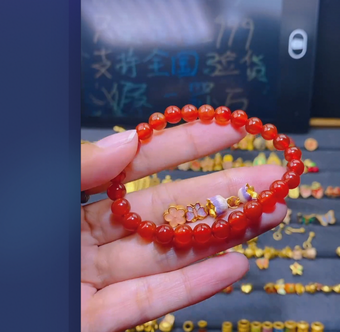 足金999桃花+粉蝴蝶+紫铃兰/多样性发