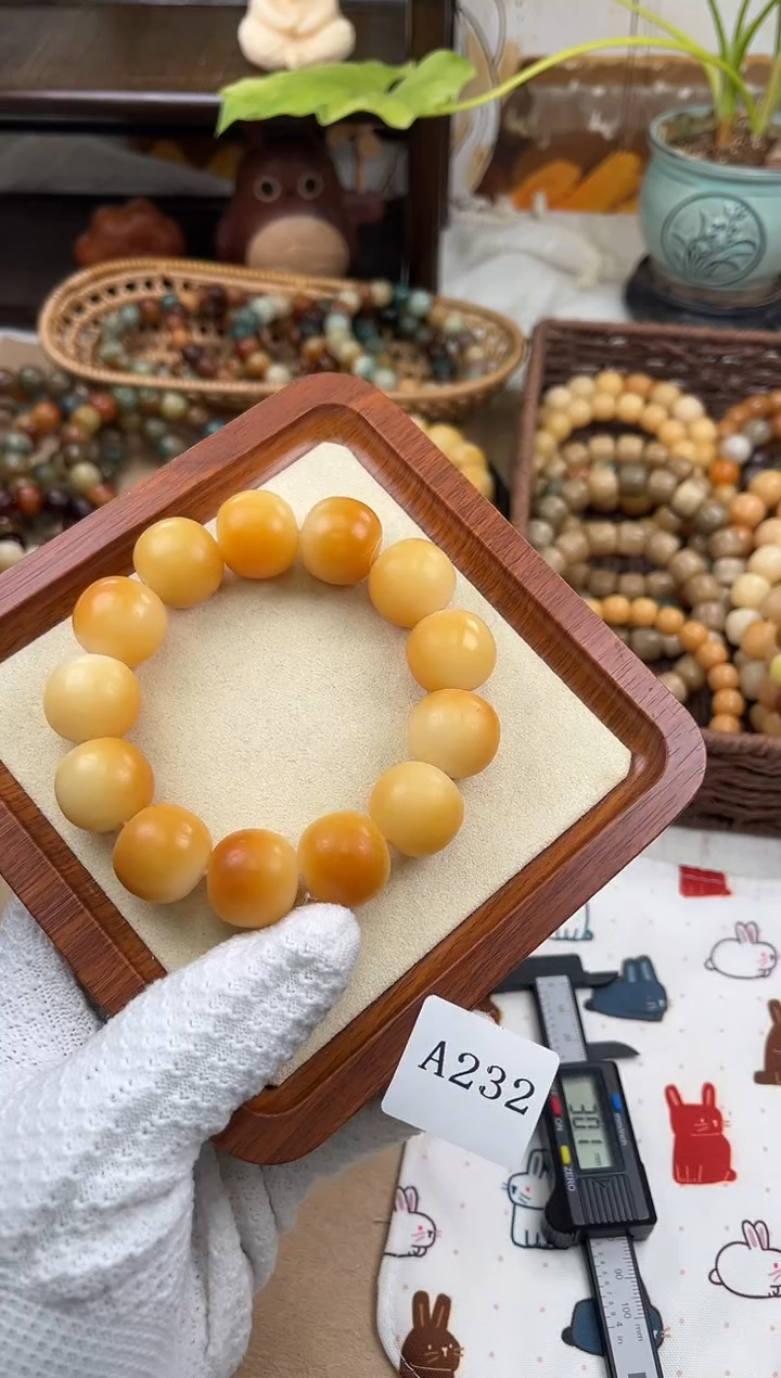 手串菩提根/象牙果a232 卡20 干磨胖橘微瑕