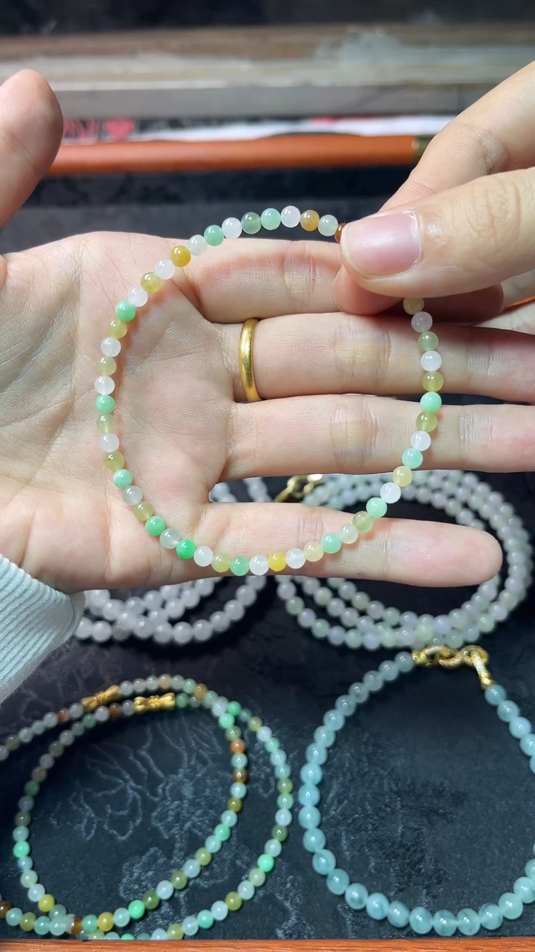 未镶嵌定制翡翠多宝手串卡3.9