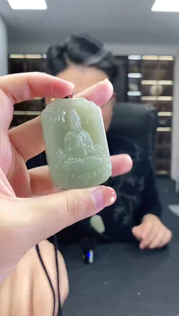 颈饰未镶嵌和田玉正装观音清货4