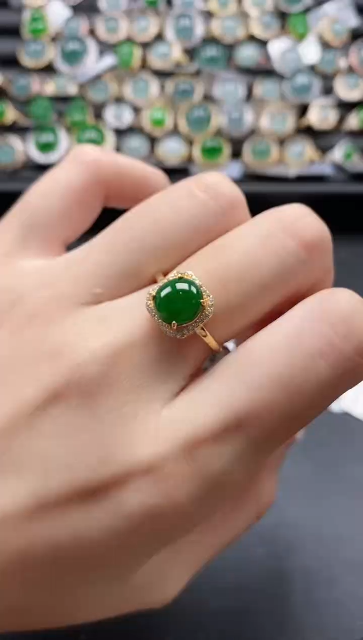 【闪购商品】翡翠戒指银S925镶嵌51511