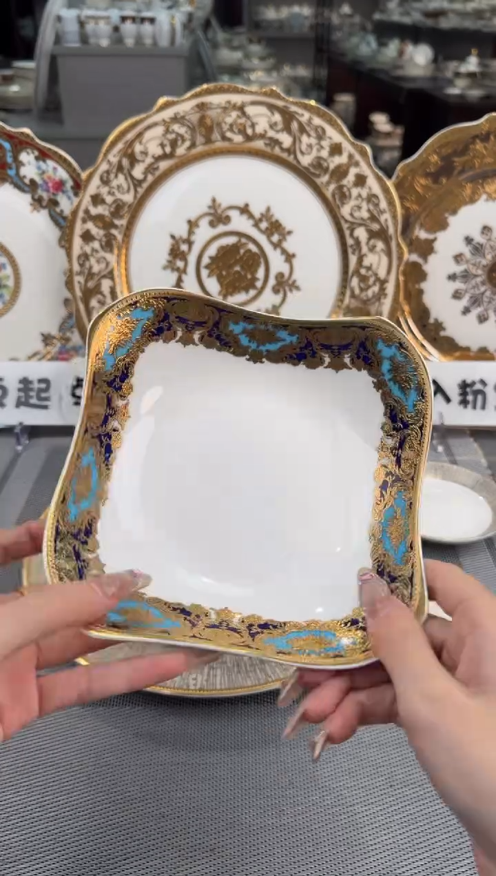 【闪购商品】瓷片6英寸方形沙拉碗2个