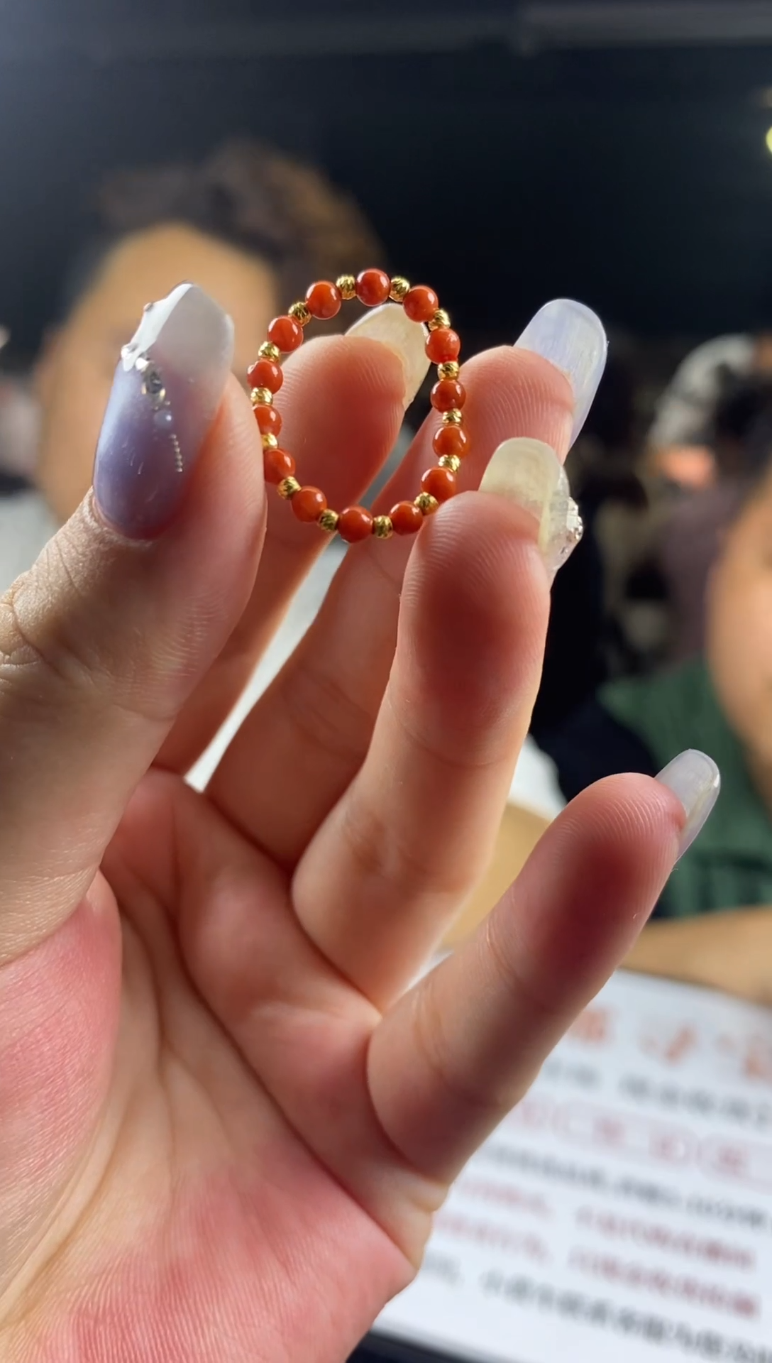 南红玛瑙18K金镶嵌戒圈戒圈-J1610