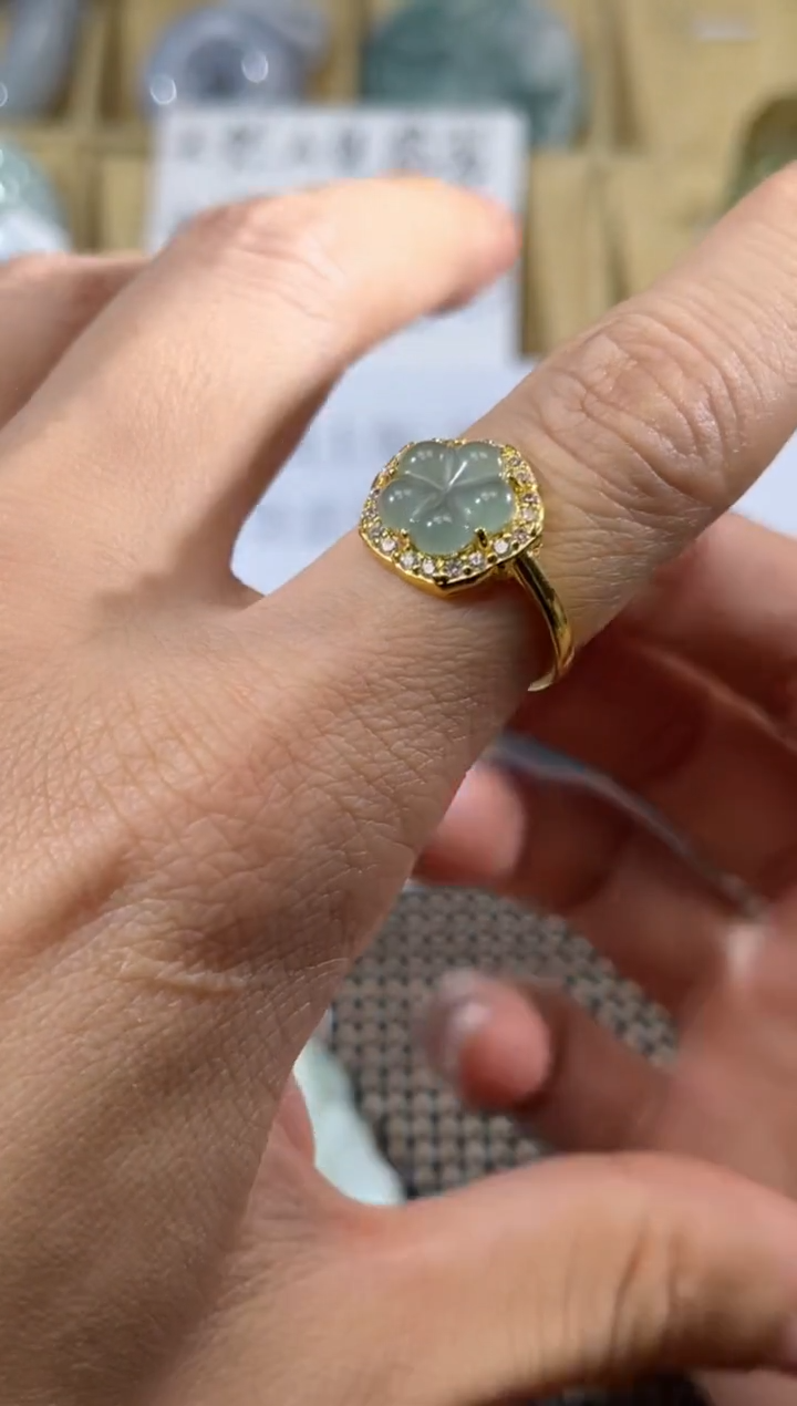 【闪购商品】翡翠颈饰未镶嵌天然缅甸A货翡翠（多样性发货）花瓣戒指