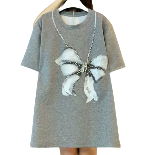 大维罗依XB欧货立体重工钉珠蝴蝶结遮肉宽松大衫