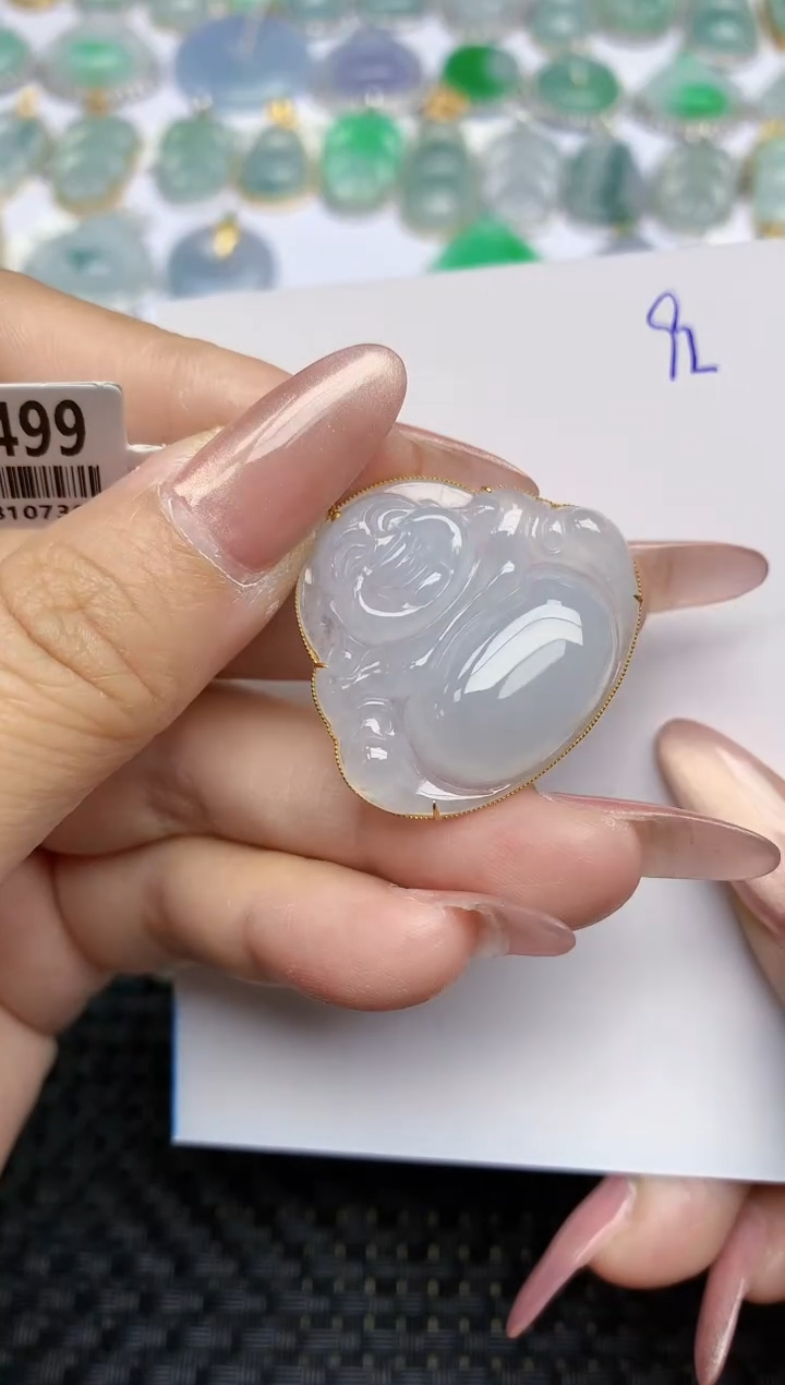 【闪购商品】翡翠颈饰18K金镶嵌天然A货翡翠 92