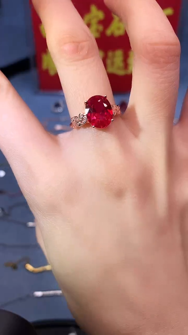 【闪购商品】红宝石戒指银S925镶嵌1111
