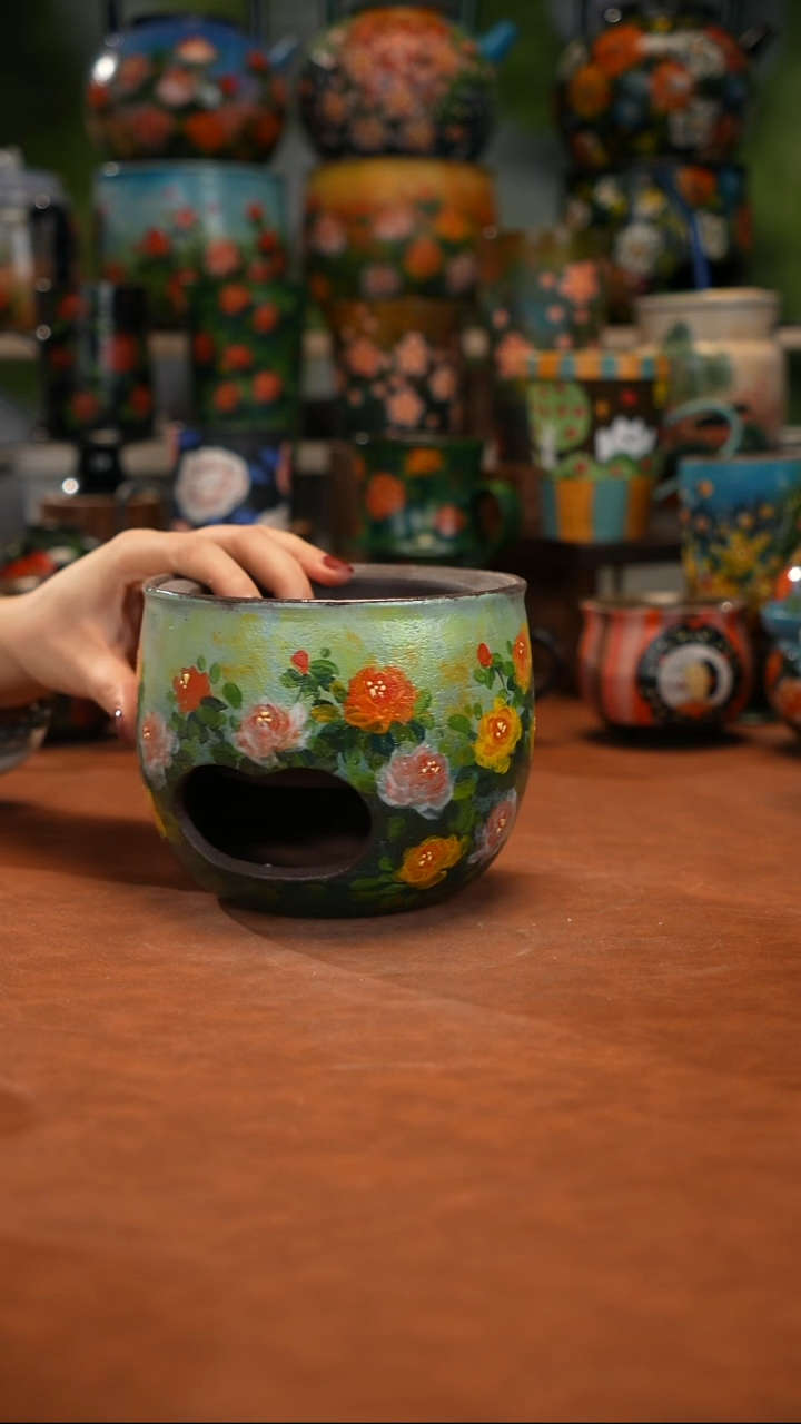 陶瓷油画手绘釉下彩