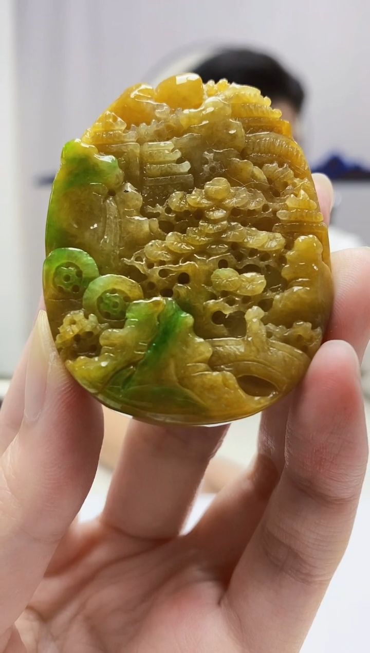 定制翡翠未镶嵌4917zm-毛货挂件山水69