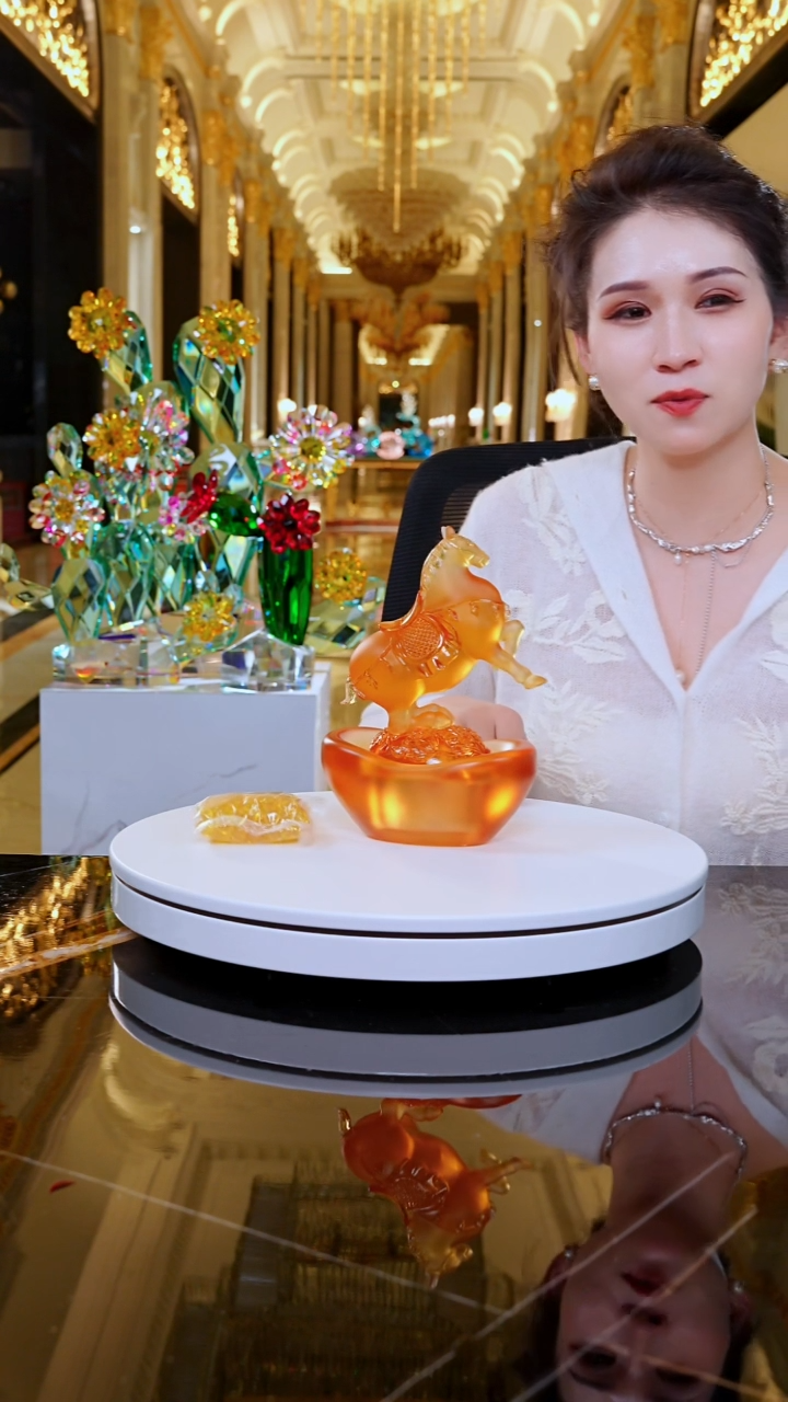 琉璃YB00788马上有钱摆件