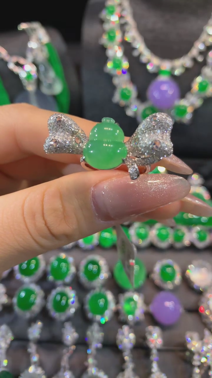 【闪购商品】翡翠戒指18K金镶嵌戒指