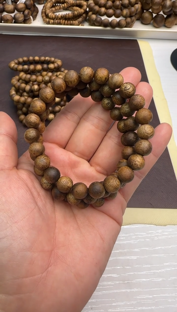 【闪购商品】沉香手串99沉海南老白棋8mm5g+多样性发1