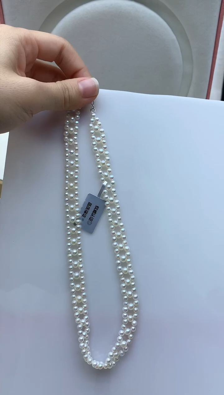 颈饰银S925镶嵌淡水珍珠项链