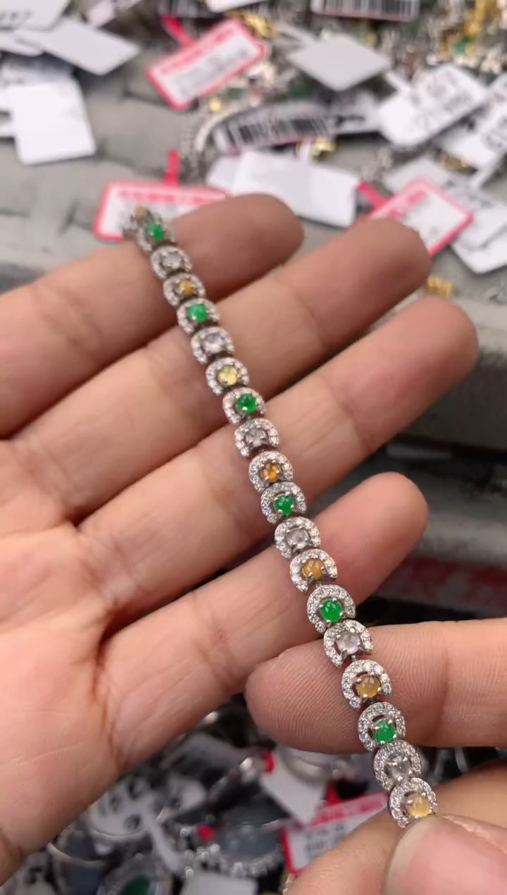 银S925镶嵌戒指翡翠10                6