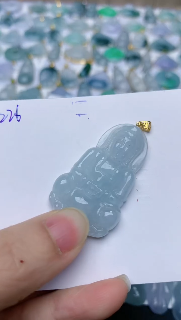 【闪购商品】翡翠颈饰18K金镶嵌天然翡翠A货    226