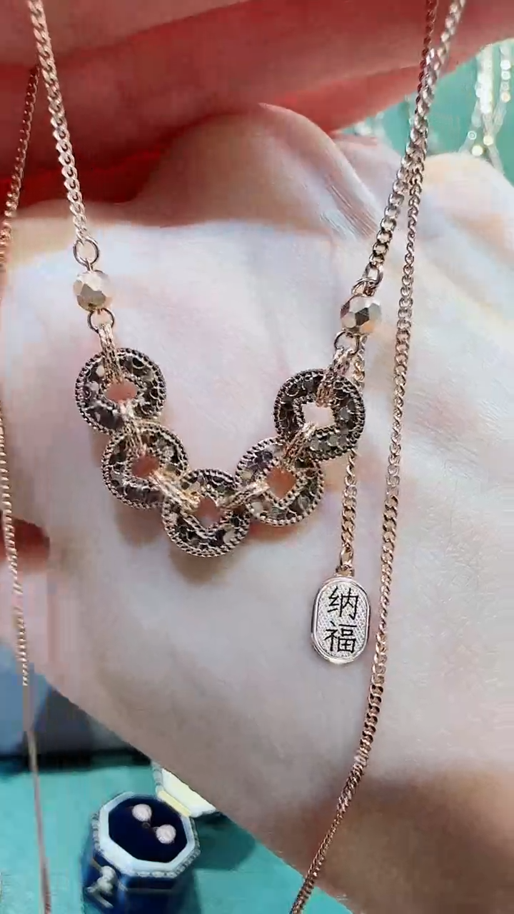【闪购商品】18K金套链18K金爆闪铜钱套链