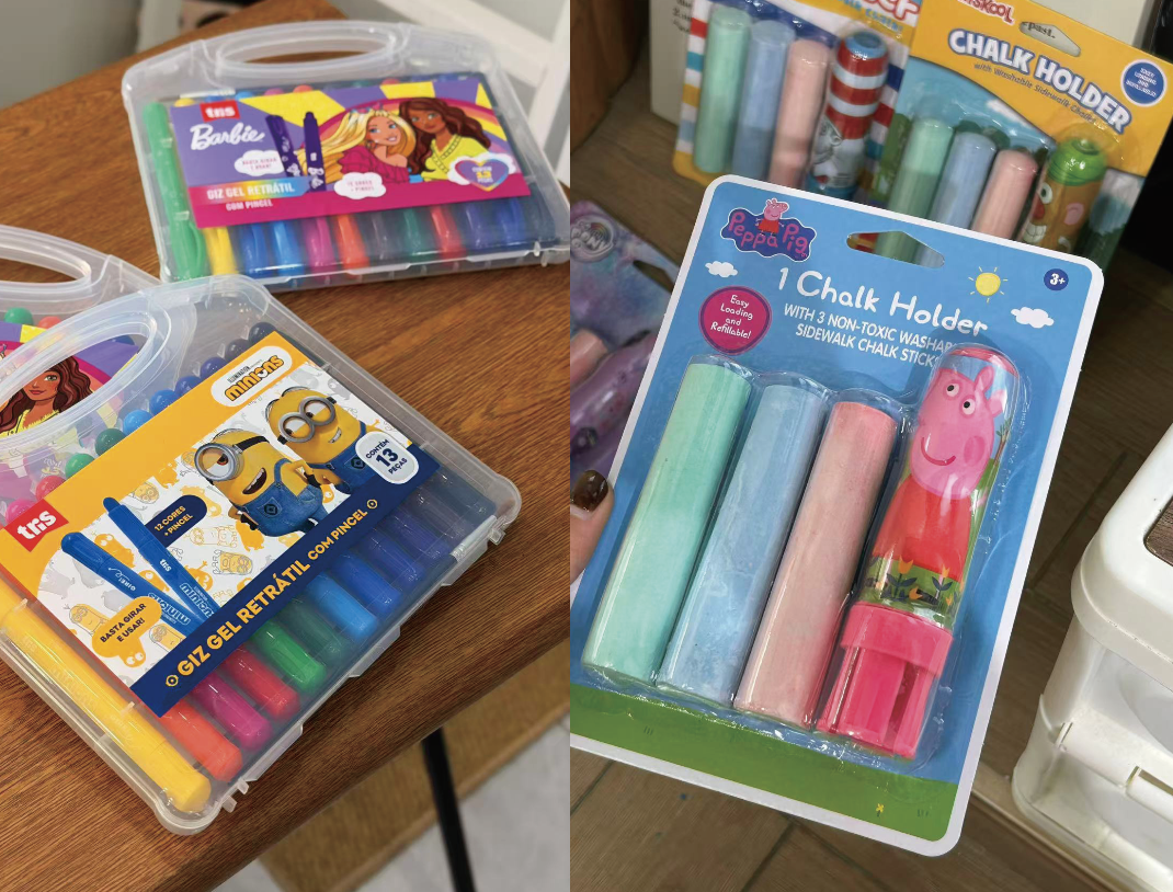 QQ-儿童超粗粉笔套装+12色丝滑蜡笔盒装（组合） 