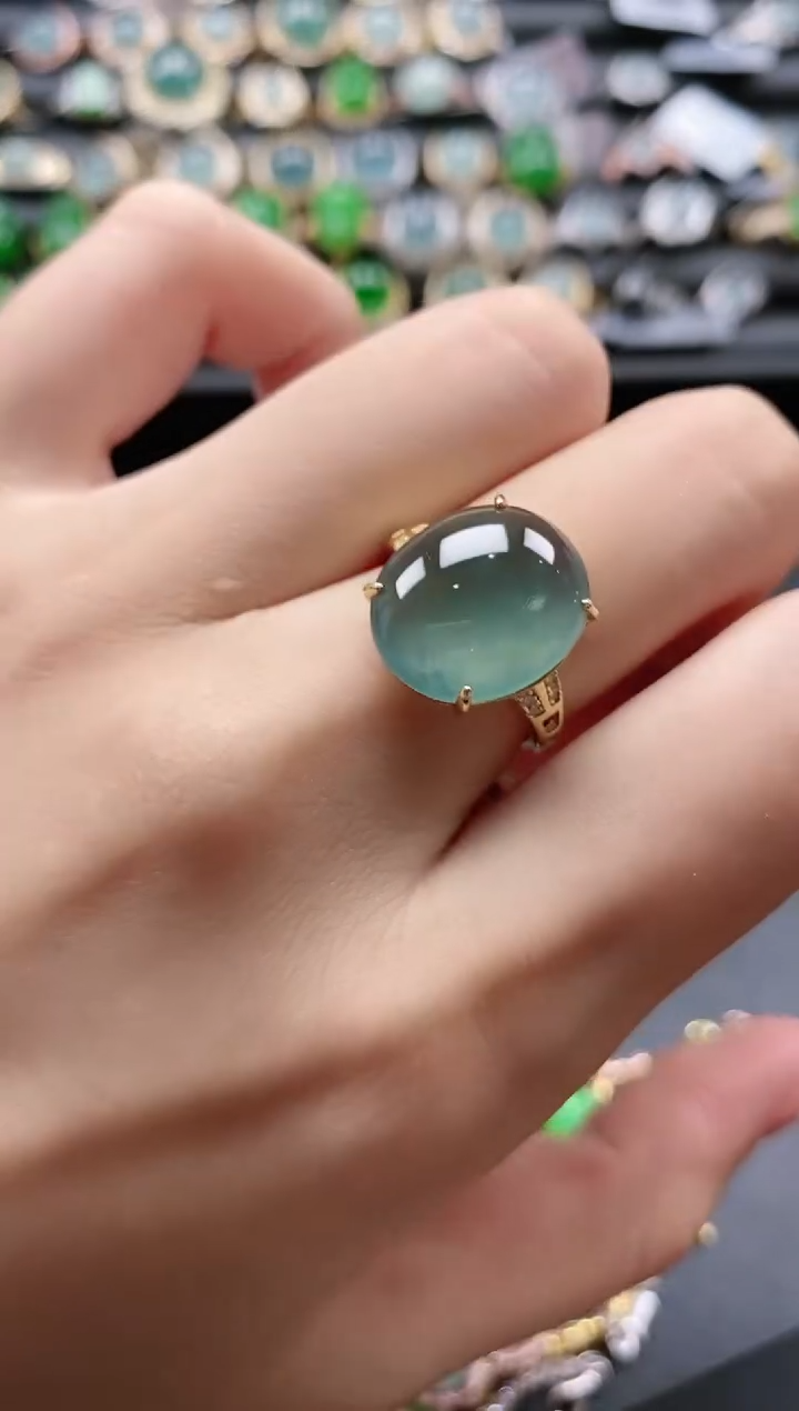 【闪购商品】翡翠戒指银S925镶嵌51511