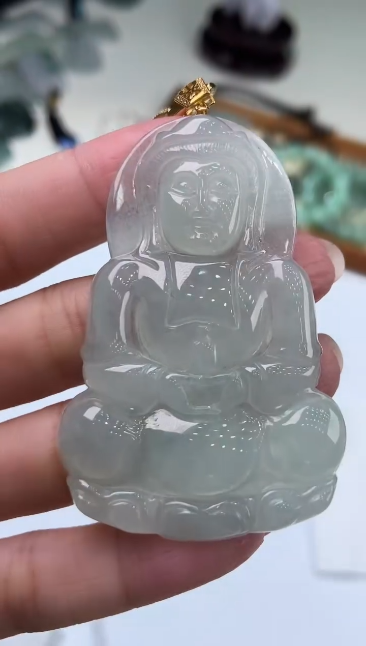 【闪购商品】翡翠18K金镶嵌挂件282934 /观音多样性一件发